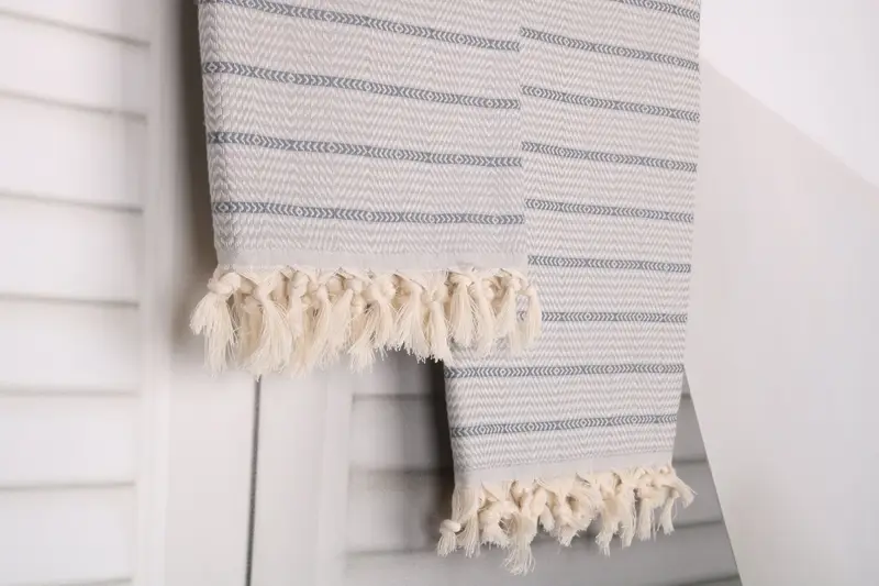 Housewarming Gift, 70x40 Cotton Striped Towel, Peshtemal Towel, Grandma Gift, Custom Wedding Gift, Absorbent Turkish towel, Embroidery Towel - 8