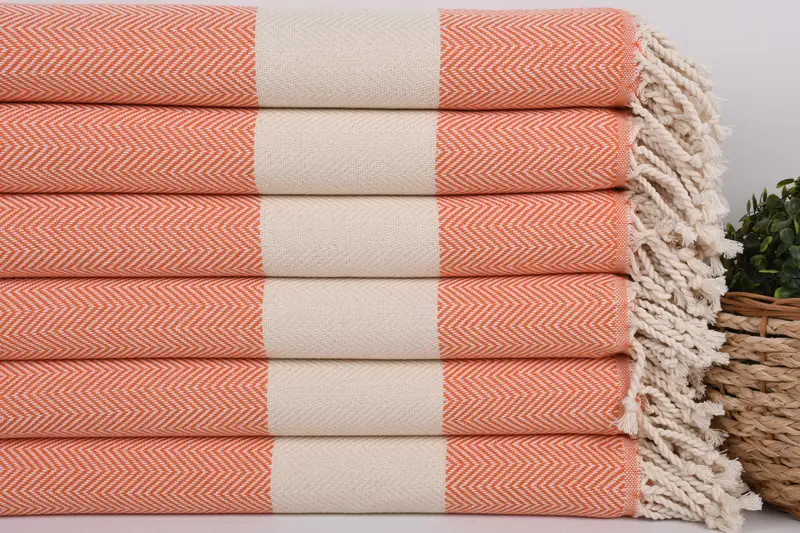 Customized Towels, Best Beach Towel, Turkish fouta towel for outdoor use, Bridesmaid Gift, Organic Turkish towel, 70x40 Cotton Herringbone Towel - 2