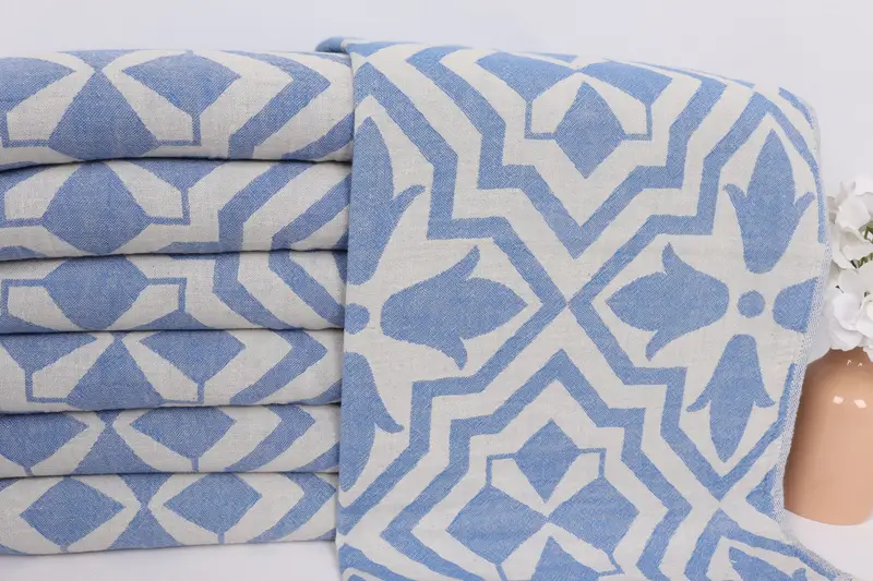 Xmas Gifts, Monogrammed Hand Towel, Monogram Towels, Employee Gifts, Turkish Towel Hand Towel, Turkish Hand Towel, 40x24 Linen Tulip Patterned Towel - 3