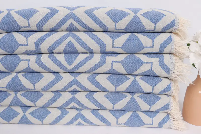 Xmas Gifts, Monogrammed Hand Towel, Monogram Towels, Employee Gifts, Turkish Towel Hand Towel, Turkish Hand Towel, 40x24 Linen Tulip Patterned Towel - 4