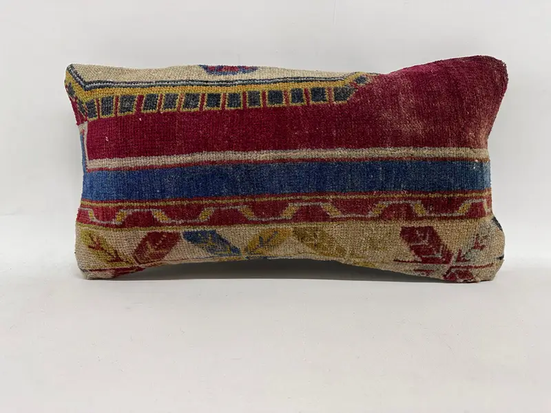 Vintage Pillow, 12x24 Purple Pillow Sham, Muted Pillow Sham, Pillow, Turkish Kilim Pillow, Authentic Cushion Case, Vintage Kilim Pillow - 1