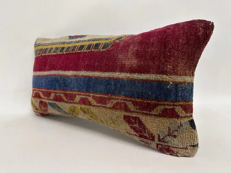 Vintage Pillow, 12x24 Purple Pillow Sham, Muted Pillow Sham, Pillow, Turkish Kilim Pillow, Authentic Cushion Case, Vintage Kilim Pillow - 3