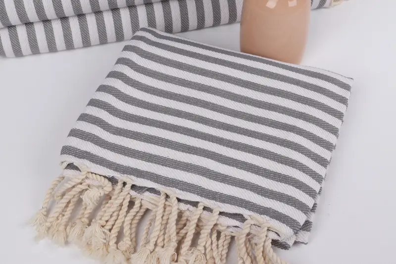 Peshtemal Towel, Peshtemal Towel USA, Towel With Name, Turkish bath towel, 70x40 Cotton Striped Towel, Anniversary Gift For Her, Cotton towel - 5