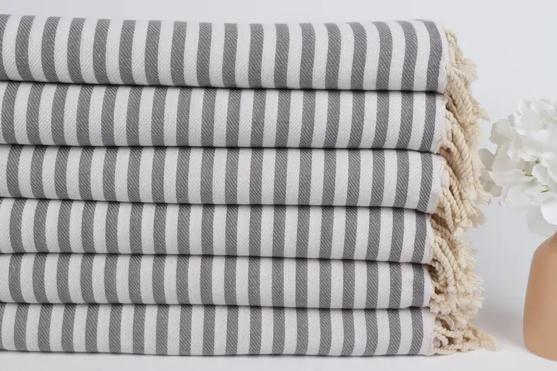 Peshtemal Towel, Peshtemal Towel USA, Towel With Name, Turkish bath towel, 70x40 Cotton Striped Towel, Anniversary Gift For Her, Cotton towel - 4