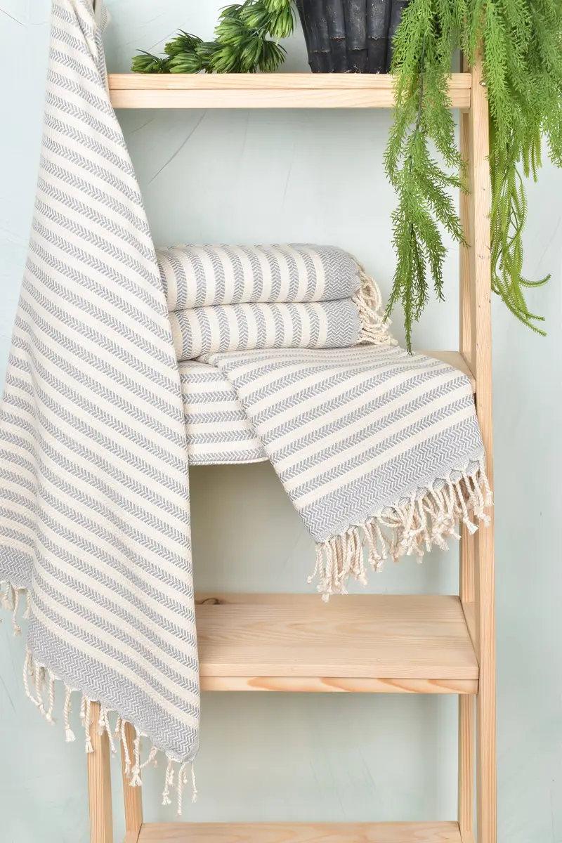 70x40 Cotton Chevron Towel, Embroidered Towel, Family Gift, Extra large Turkish bath towel, Bachelorette Party Gifts, Personalized Wedding Gift - 6