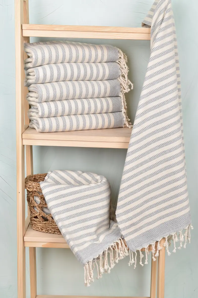 70x40 Cotton Chevron Towel, Embroidered Towel, Family Gift, Extra large Turkish bath towel, Bachelorette Party Gifts, Personalized Wedding Gift - 3