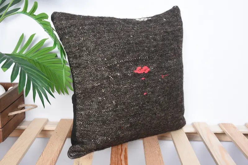 Tapestry Cushion Cover, Cushion, Ethnical Kilim Rug Pillow, Pillow for Sofa, 16x16 Brown Cushion Case, Antique Pillows, Outdoor Patio Cushion Cover - 4