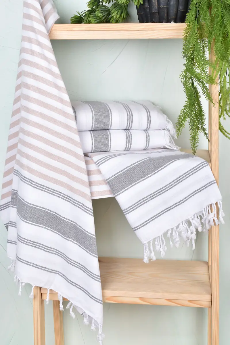 Custom Beach Towels, Bachelorette Party Decorations, Organic towel, 70x40 Cotton Striped Towel, Quick-dry towel, Hammam Towel USA, Bridesmaid Favors - 6