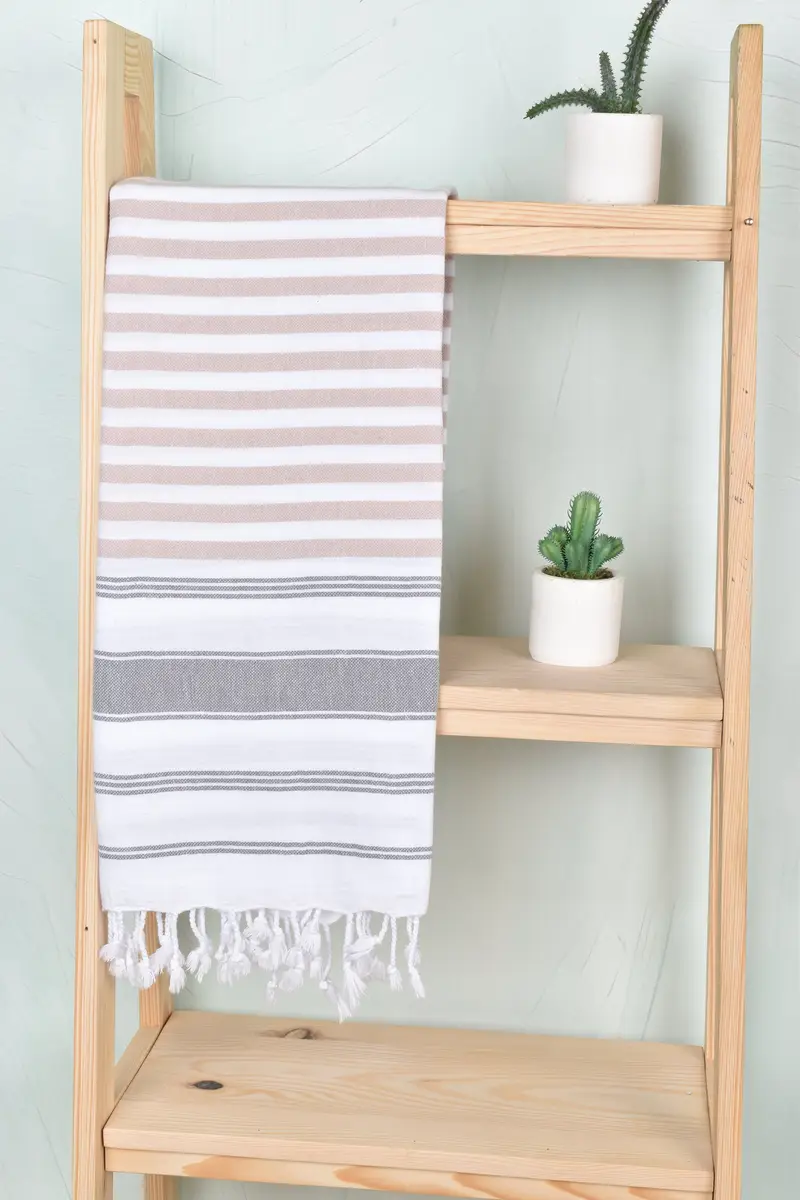 Custom Beach Towels, Bachelorette Party Decorations, Organic towel, 70x40 Cotton Striped Towel, Quick-dry towel, Hammam Towel USA, Bridesmaid Favors - 8