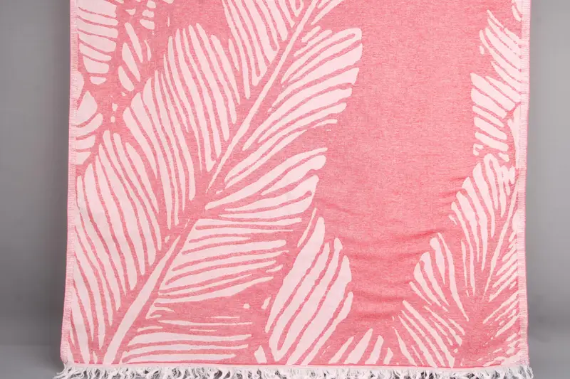 Monogrammed Beach Towel Personalized Turkish Cotton Floral Design, Beige, 40x71 Inches