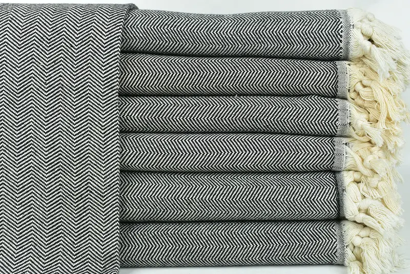100x80 Cotton Herringbone Towel, Personalized Gifts, Family Gift Basket, Bachelorette Party Favor, Boho Throw Blankets, Wedding Favors - 1