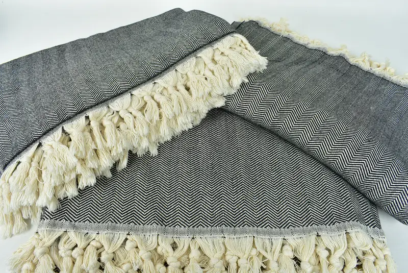 100x80 Cotton Herringbone Towel, Personalized Gifts, Family Gift Basket, Bachelorette Party Favor, Boho Throw Blankets, Wedding Favors - 6