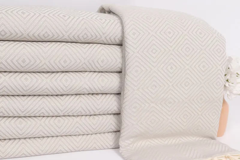 Home Gift, 92x80 Cotton Diamond Towel, Bridesmaid Gifts, Wedding Anniversary Gift, Woven Blanket, Bachelorette Large Towel, Tablecloth - 2