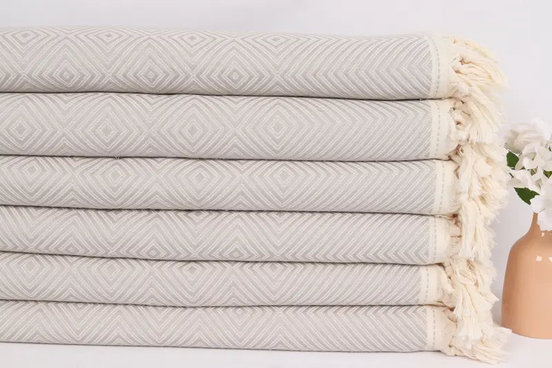 Home Gift, 92x80 Cotton Diamond Towel, Bridesmaid Gifts, Wedding Anniversary Gift, Woven Blanket, Bachelorette Large Towel, Tablecloth - 3