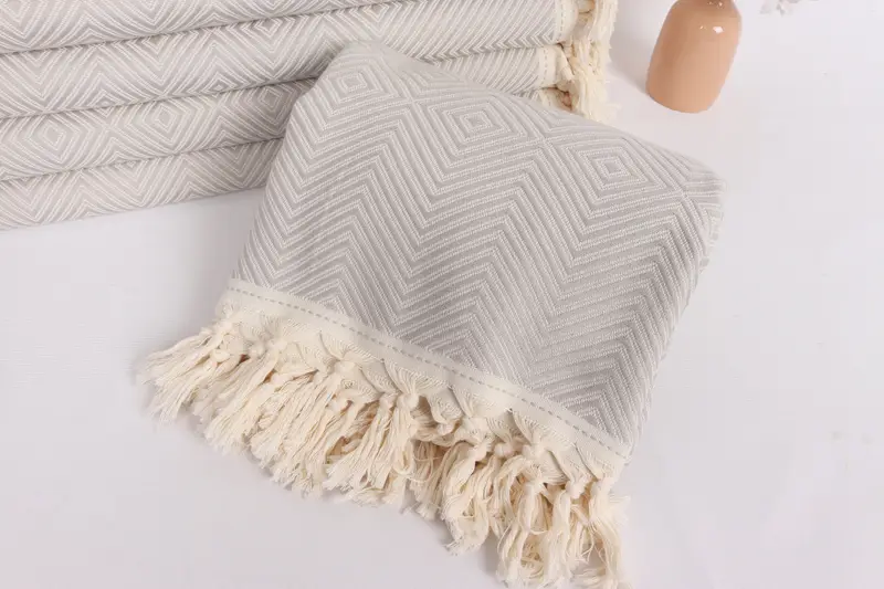 Home Gift, 92x80 Cotton Diamond Towel, Bridesmaid Gifts, Wedding Anniversary Gift, Woven Blanket, Bachelorette Large Towel, Tablecloth - 4