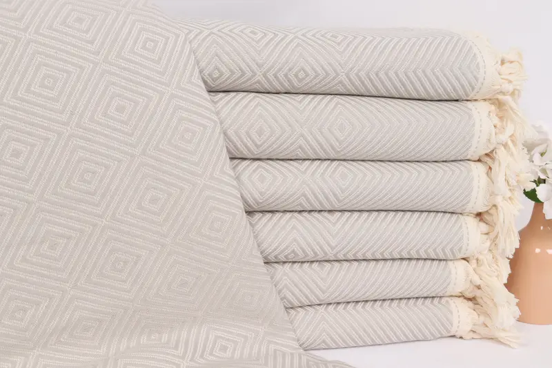 Home Gift, 92x80 Cotton Diamond Towel, Bridesmaid Gifts, Wedding Anniversary Gift, Woven Blanket, Bachelorette Large Towel, Tablecloth - 1