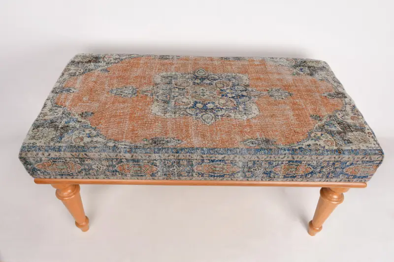 Modular Ottoman Set, Kilim-Inspired Wool Blend Ottoman
