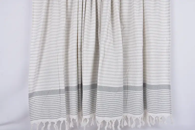Eco-Friendly Turkish Towel, Cotton towel, Custom Wedding Gift, Lightweight Turkish towel, Boyfriend Christmas Gift, 68x40 Cotton Striped Terry Towel - 8