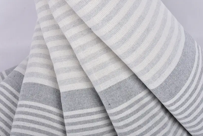 Eco-Friendly Turkish Towel, Cotton towel, Custom Wedding Gift, Lightweight Turkish towel, Boyfriend Christmas Gift, 68x40 Cotton Striped Terry Towel - 5