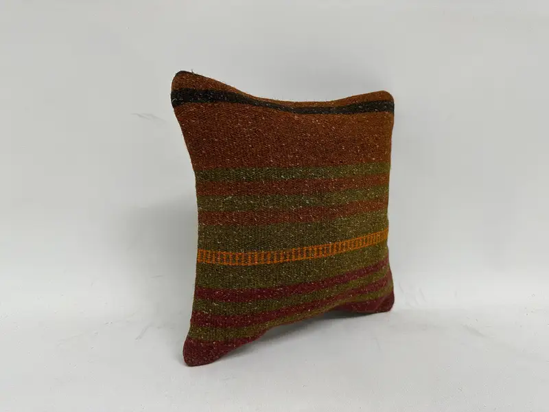 Cushion, 12x12 Green Pillow Sham, Turkish Kilim Pillow, Throw Kilim Pillow, Vintage Kilim Throw Pillow, Traditional Pillow Case - 3