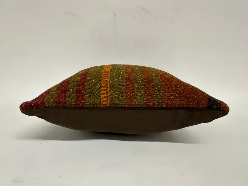 Cushion, 12x12 Green Pillow Sham, Turkish Kilim Pillow, Throw Kilim Pillow, Vintage Kilim Throw Pillow, Traditional Pillow Case - 5