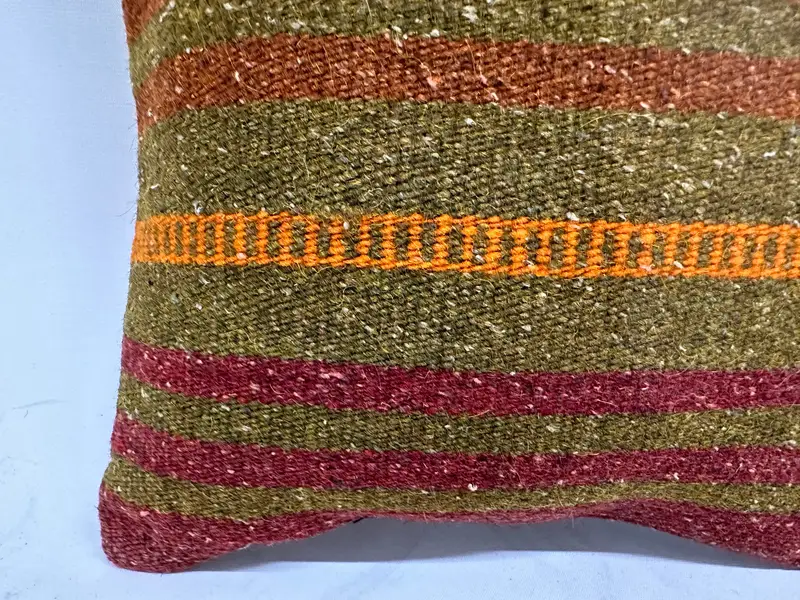 Cushion, 12x12 Green Pillow Sham, Turkish Kilim Pillow, Throw Kilim Pillow, Vintage Kilim Throw Pillow, Traditional Pillow Case - 2