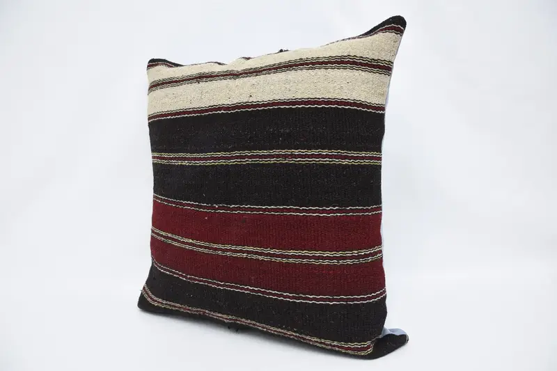 Pet Pillow Cover, Ethnical Kilim Rug Pillow, Kilim Pillow Cover, Cushion Case, 28x28 Brown Pillow Case, Boho Pillow Sham Cover, Garden Pillow Sham - 4