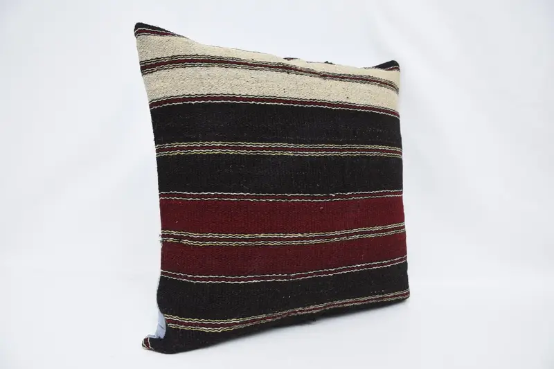 Pet Pillow Cover, Ethnical Kilim Rug Pillow, Kilim Pillow Cover, Cushion Case, 28x28 Brown Pillow Case, Boho Pillow Sham Cover, Garden Pillow Sham - 3
