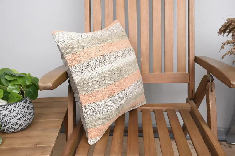 Gift Pillow, 16x16 Brown Cushion Case, Sofa Cushion Cover, Patio Cushion, Pillow, Turkish Pillow, Garden Cushion Case, Interior Designer Pillow - 2
