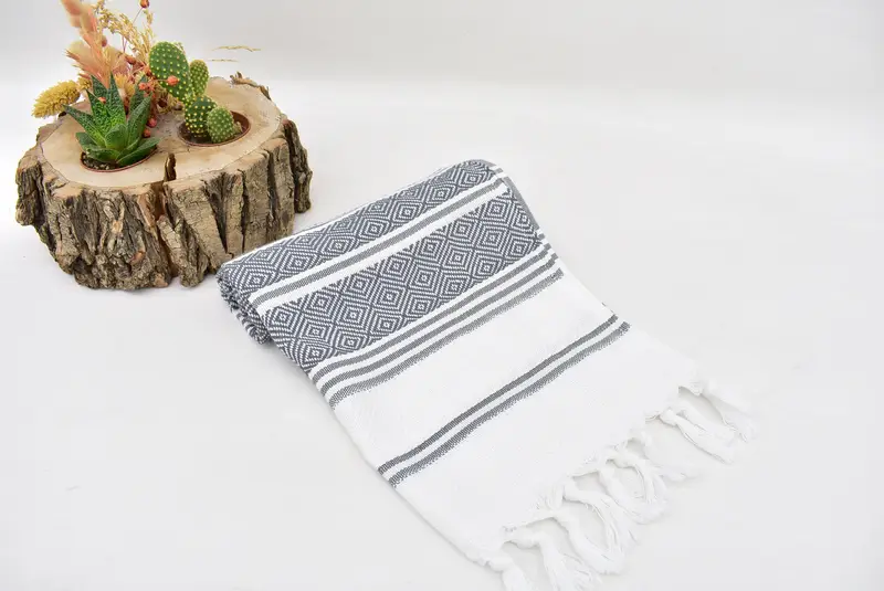 40x18 Cotton Diamond Towel, Bathroom Towels, Beach Theme Bachelorette Party, Monogrammed Hand Towel, Custom Gifts, Gym Towel, Wedding Favors - 7