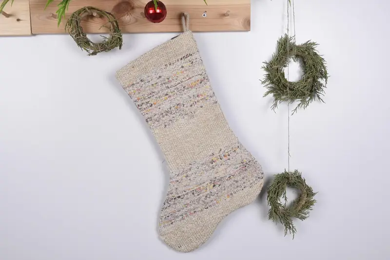 Christmas Ornaments Pattern, Durable 1 Piece Kilim Holiday Stocking