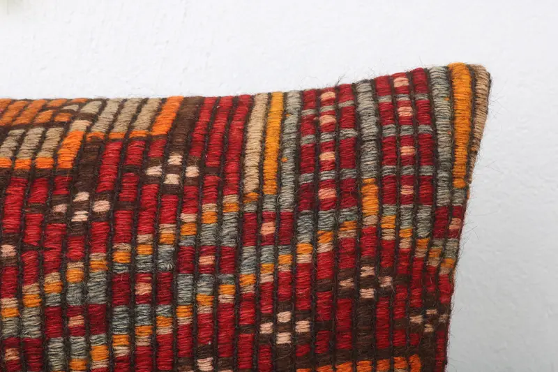 Cushion, Seat Cushion Cover, Turkish Pillow, Antique Pillows, Bolster Pillow Sham, Kilim Pillow, Christmas Cushion, 12x24 Red Cushion - 5