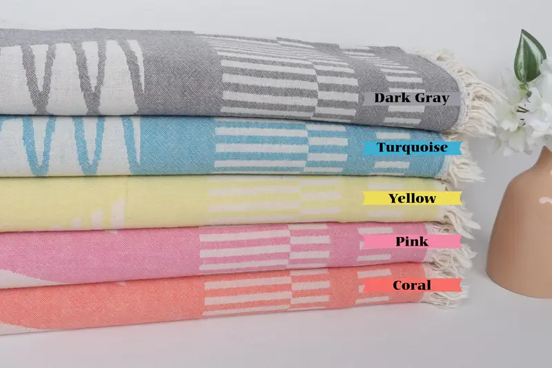 70x38 Cotton Fish Design Towel, Personalized Towel, Turkish Bath Towel USA, Turkish bath towel, Luxury towel, Towel With Name, Halloween Gifts - 1