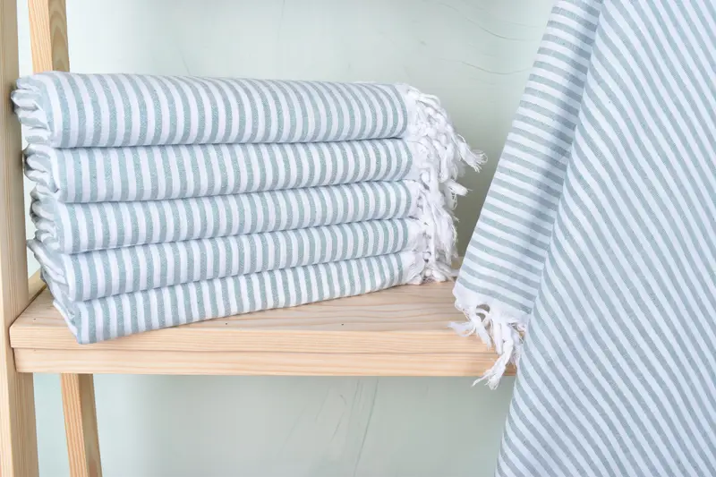 Monogram Turkish Towel, Handmade Gift, Peshtemal Towel, 68x36 Cotton Striped Towel, Embroidery Towel, Monogram Beach Towel, Turkish Towel Set - 1