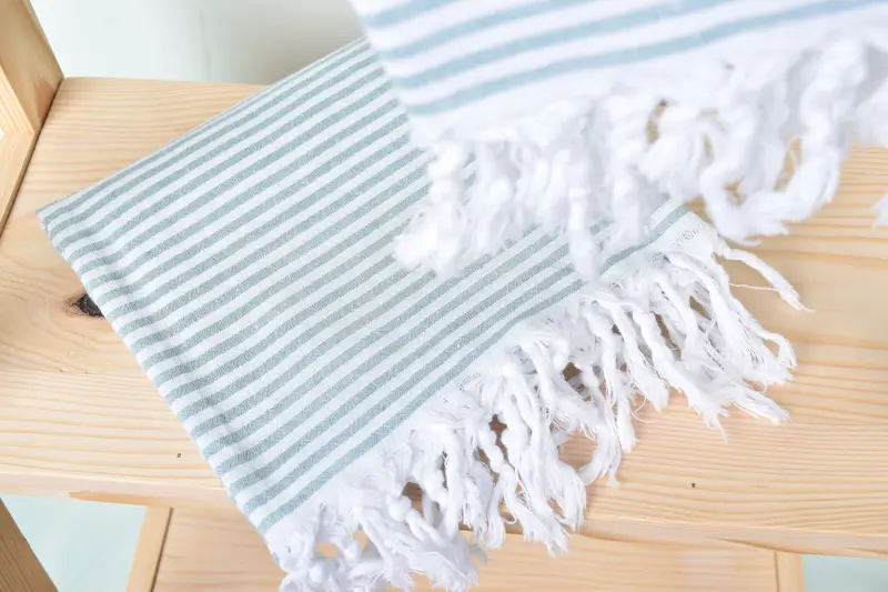 Monogram Turkish Towel, Handmade Gift, Peshtemal Towel, 68x36 Cotton Striped Towel, Embroidery Towel, Monogram Beach Towel, Turkish Towel Set - 5