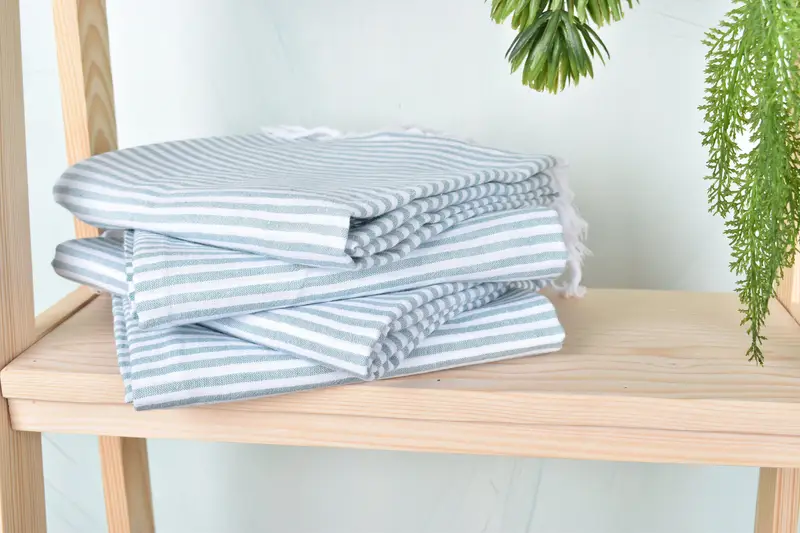 Monogram Turkish Towel, Handmade Gift, Peshtemal Towel, 68x36 Cotton Striped Towel, Embroidery Towel, Monogram Beach Towel, Turkish Towel Set - 7