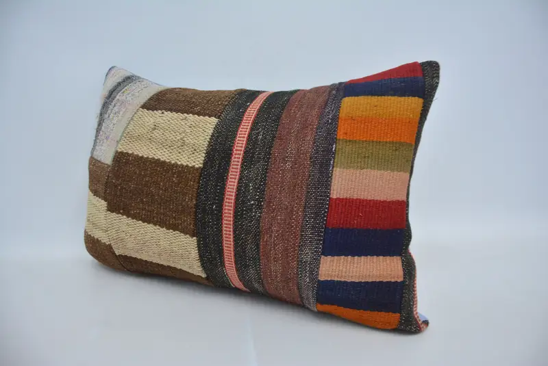 16x24 Brown Cushion Cover, Vintage Cushion, Throw Kilim Pillow, Pillow Case, Wool Kilim Pillow Pillow, Turkish Kilim Pillow, Gift Pillow - 4
