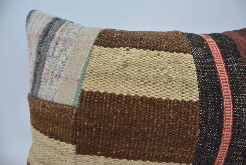 16x24 Brown Cushion Cover, Vintage Cushion, Throw Kilim Pillow, Pillow Case, Wool Kilim Pillow Pillow, Turkish Kilim Pillow, Gift Pillow - 2