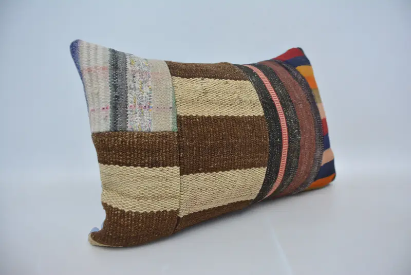 16x24 Brown Cushion Cover, Vintage Cushion, Throw Kilim Pillow, Pillow Case, Wool Kilim Pillow Pillow, Turkish Kilim Pillow, Gift Pillow - 3