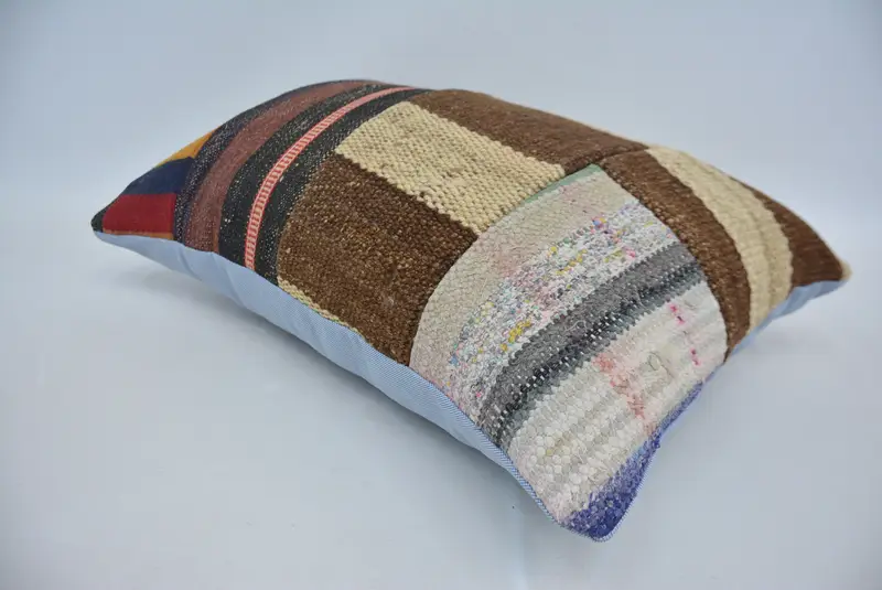 16x24 Brown Cushion Cover, Vintage Cushion, Throw Kilim Pillow, Pillow Case, Wool Kilim Pillow Pillow, Turkish Kilim Pillow, Gift Pillow - 6