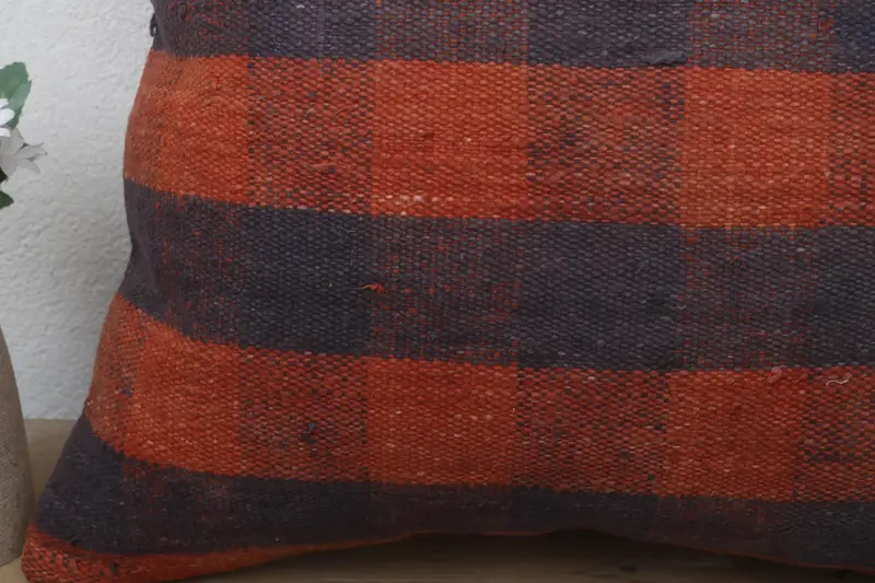 Turkish Pillow, 18x18 Orange Pillow Sham, Colorful Pillow Cover, Pillow Case, Kilim Pillow Cover, Sofa Bolster Pillow Sham, Boho Pillow - 3