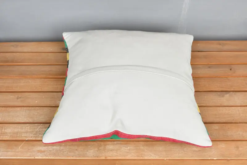 Living Room Throw Cushion Case, 18x18 Green Pillow Case, Pillow Cover, Square Throw Pillow Case, Kilim Cushion Sham, Kilim Pillow, Antique Pillows - 5