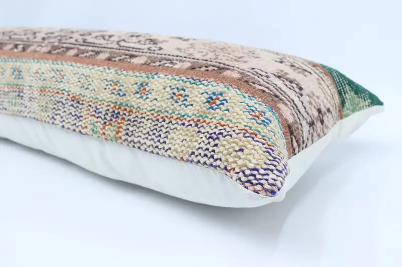 Yoga Pillow Case, Kilim Cushion Sham, Couch Cushion, Car Cushion, 16x48 Green Pillow Case, Pillow Case, Kilim Pillow, Antique Pillows - 6