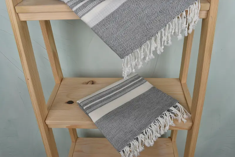 Embroidered Towel, Unique Wedding Gift, Bachelorette Party Gift, Sand-Resistant Peshtemal, Hammam towel, Memorial Gift, 60x38 Cotton Striped Towel - 5
