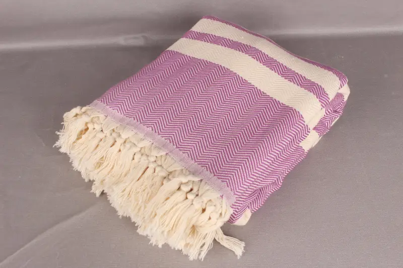 Bachelorette Favor, Personalized Blanket, Organic Throw, 96x80 Cotton Herringbone Towel, Monogram Blanket, Bachelorette Party Favors - 6