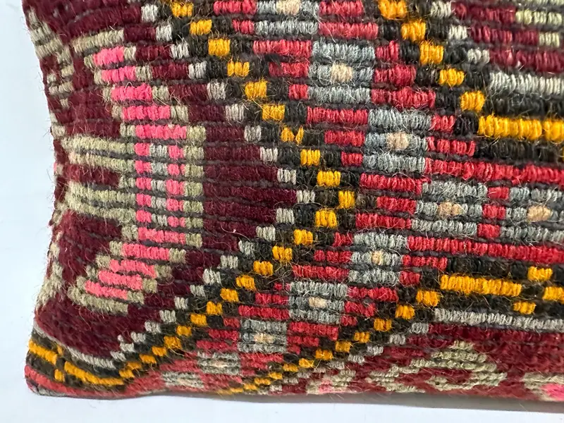 Kilim Pillow Cover, Accent Throw Cushion, Armchair Pillow Cover, Gift Pillow, Antique Pillows, 16x36 Red Pillow Case, Pillow - 2