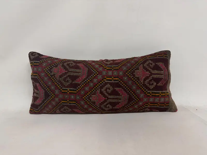 Kilim Pillow Cover, Accent Throw Cushion, Armchair Pillow Cover, Gift Pillow, Antique Pillows, 16x36 Red Pillow Case, Pillow - 1