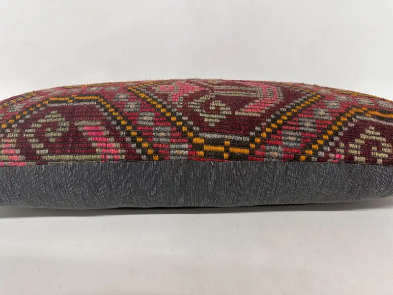 Kilim Pillow Cover, Accent Throw Cushion, Armchair Pillow Cover, Gift Pillow, Antique Pillows, 16x36 Red Pillow Case, Pillow - 5