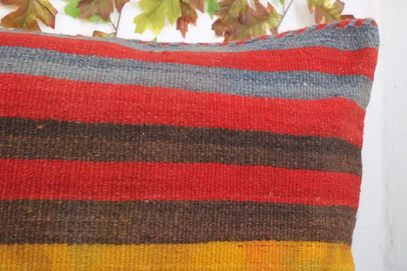 Decorative Cushion, Decorative Cushion Case, 24x24 Red Pillow Cover, Kilim Pillow Cover, Vintage Kilim Throw Pillow, Pillow Case, Boho Pillow - 5