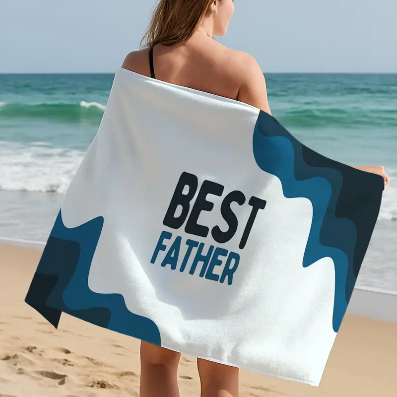 Beach Towel - Personalized Hand Towel with Custom Name, Turkish Cotton, Ideal Gift for Dad - 1